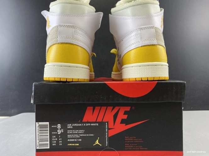 1 Yellow-Cone x NRG Dark Powder White Jordan Off-White Air AQ0818-149 1010